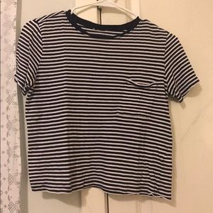 striped cropped tee
